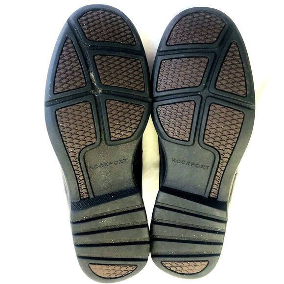 Rockport Shoes Leather Lace Oxford Apron Brown Casual 10.5 Men Webern Preppy - Picture 8 of 12